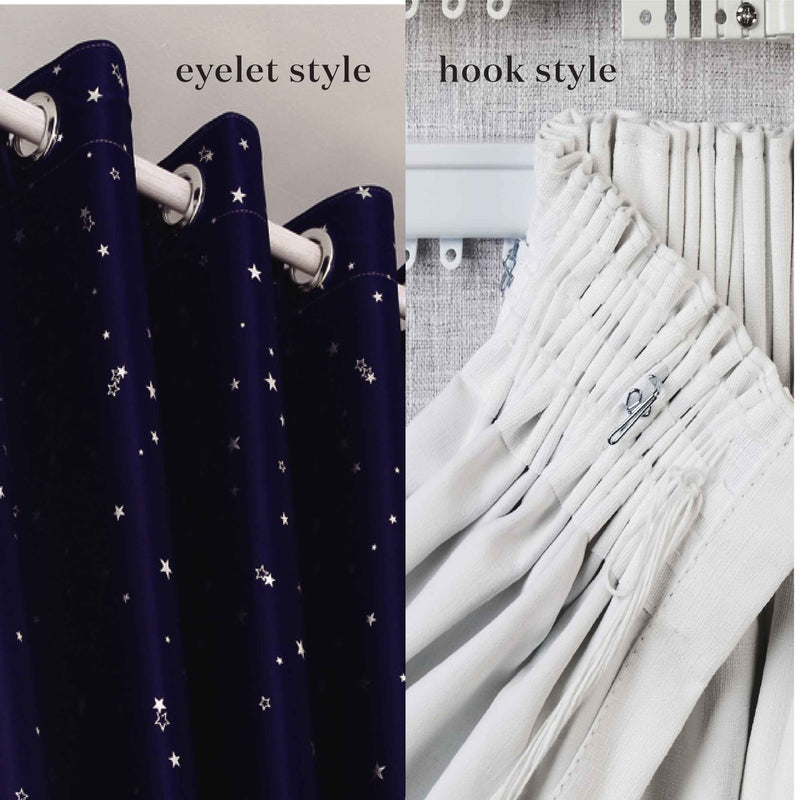 KUN Eyelet Starry Stylish Curtain 85% Blackout 100cm(W) x 250cm(H)