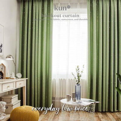 KUN Eyelet Starry Stylish Curtain 85% Blackout 100cm(W) x 250cm(H)