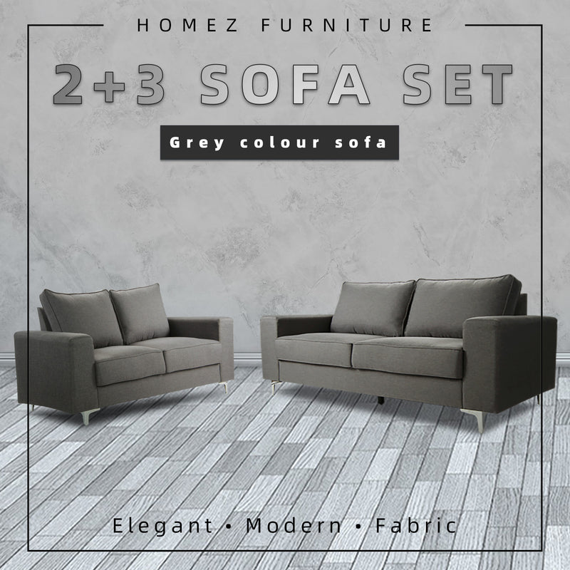 6FT Linen Fabric 2 Seater + 3 Seater Sofa / Grey / Blue / Clay - HMZ-FN-SF-AE2656-2S+3S